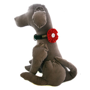 Holly Velvet Dog Collar Flower