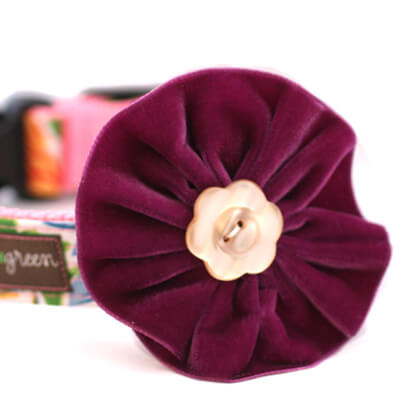 Olive Purple Velvet Flower