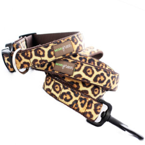 'Susie' Leopard Velvet Dog Collar