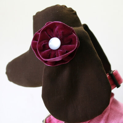 Olive Hair/Dog Collar Flower -- Small