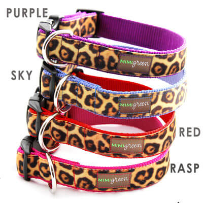 Velvet Leopard Dog Collar -- 8 Colors!