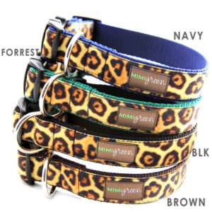 Velvet Leopard Dog Collar -- 8 Colors!