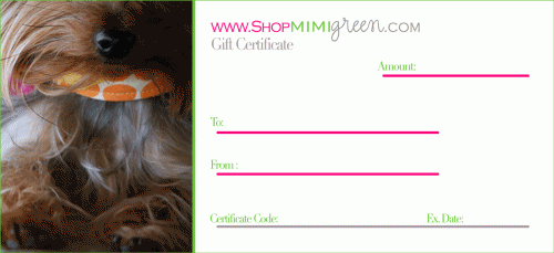 Pet Gift Certificates, On Sale