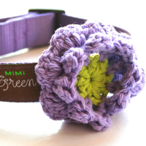 Grape Soda Dog Collar Flower