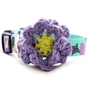 Grape Soda Dog Collar Flower