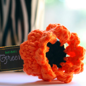 Halloween Candy Corn Dog Collar Flower