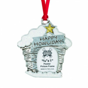Pewter Christmas Dog Ornament - Happy Howlidays Picture Frame