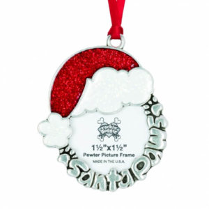 Pewter Christmas Dog Ornament - Santa Paws Picture Frame