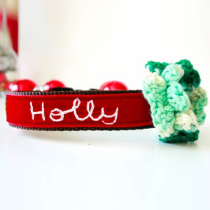 'Holly' Personalized Dog Collar