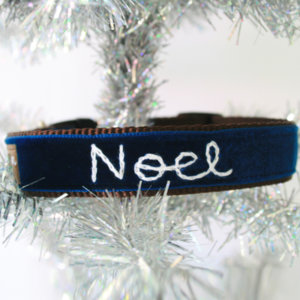 'Noel' Personalized Holiday Dog Collar