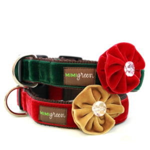 'Holly' Velvet Dog Collar