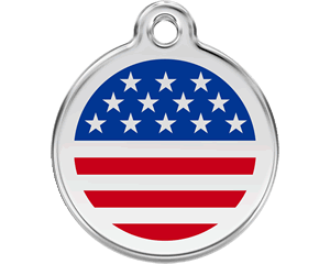 Red Dingo USA Flag Dog Tag