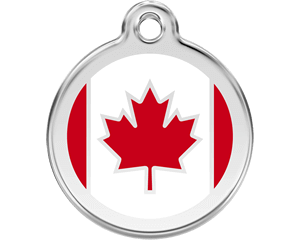 Red Dingo Canadian Flag Dog Tag